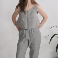 Ensemble en lin LEA et VOLGA, débardeur court et pantalon