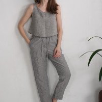 Ensemble en lin LEA et VOLGA, débardeur court et pantalon