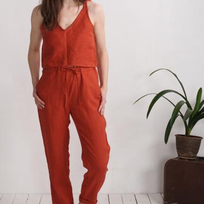 Ensemble en lin AMUR et VOLGA, caraco court et pantalon