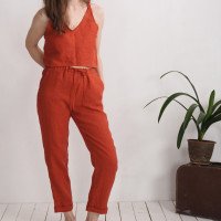 Ensemble en lin AMUR et VOLGA, caraco court et pantalon
