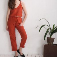 Ensemble en lin AMUR et VOLGA, caraco court et pantalon