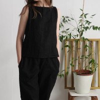 Ensemble en lin KASAI et THAMES, haut et pantalon fuselé