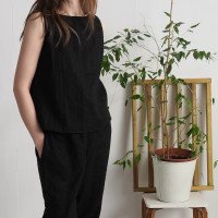 Ensemble en lin KASAI et THAMES, haut et pantalon fuselé