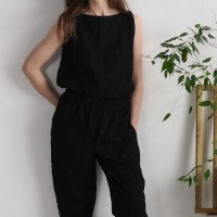 Ensemble en lin KASAI et THAMES, haut et pantalon fuselé