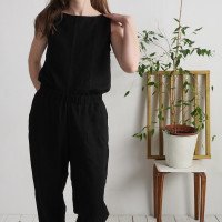 Ensemble en lin KASAI et THAMES, haut et pantalon fuselé