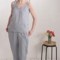 Ensemble en lin NILE et THAMES, caraco et pantalon fuselé