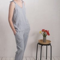 Ensemble en lin NILE et THAMES, caraco et pantalon fuselé