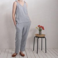 Ensemble en lin NILE et THAMES, caraco et pantalon fuselé