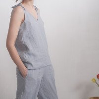 Ensemble en lin NILE et THAMES, caraco et pantalon fuselé