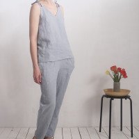 Ensemble en lin NILE et THAMES, caraco et pantalon fuselé