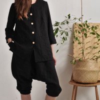 Ensemble en lin VOLTA et IRTYSH, veste et sarouel