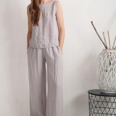 Ensemble en lin KANG et COOPER, haut et pantalon large