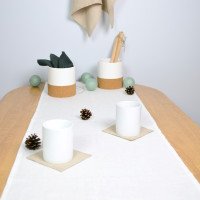 Chemin de table de mariage en lin lavé