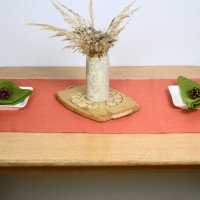 Chemin de table rustique en lin lavé