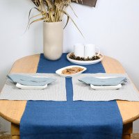 Chemin de table en lin naturel
