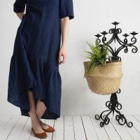 Robe longue bohème en lin à volant CONGO