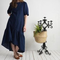 Robe longue bohème en lin à volant CONGO