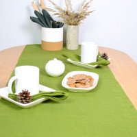 Chemin de table de Pâques en lin lavé
