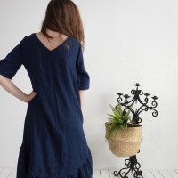 Robe longue bohème en lin à volant CONGO