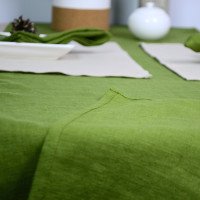 Chemin de table de Pâques en lin lavé
