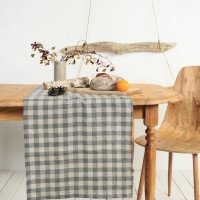 Chemin de table rustique en lin pour les fêtes