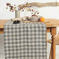Chemin de table rustique en lin pour les fêtes