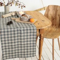 Chemin de table rustique en lin pour les fêtes