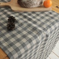 Chemin de table rustique en lin pour les fêtes