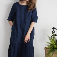Robe longue bohème en lin à volant CONGO