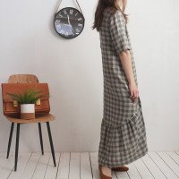 Robe longue bohème en lin à volant CONGO
