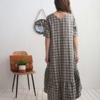 Robe longue bohème en lin à volant CONGO