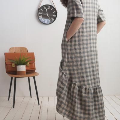 Robe longue bohème en lin à volant CONGO