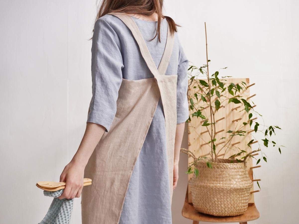 Tablier japonais en lin doux
