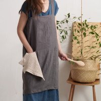 Tablier japonais unisexe en lin
