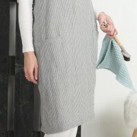 Tablier japonais en lin à dos croisé et poches