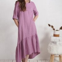 Robe longue bohème de grossesse en lin à volant CONGO
