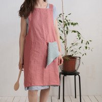 Tablier chasuble en lin doux