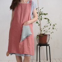Tablier chasuble en lin doux