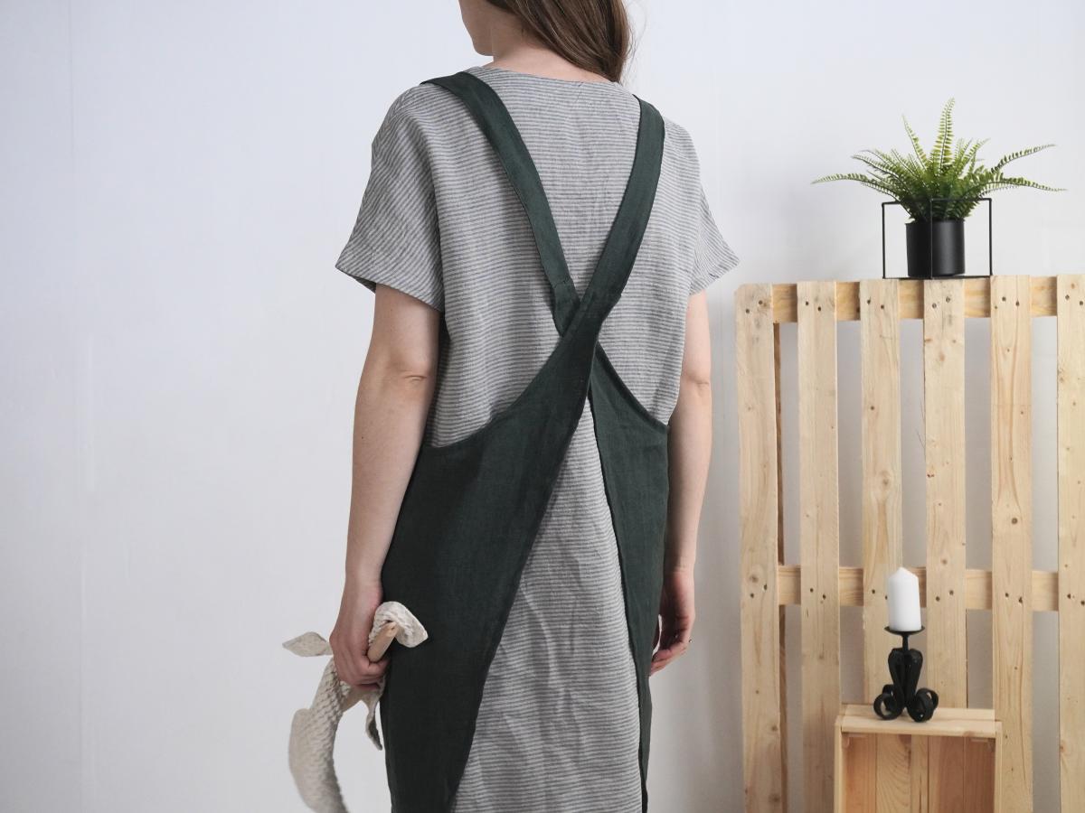 Tablier chasuble unisexe en lin