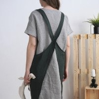 Tablier chasuble unisexe en lin