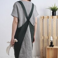 Tablier chasuble unisexe en lin