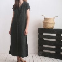 Robe chemise longue en lin TIGRIS