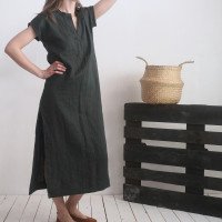 Robe chemise longue en lin TIGRIS