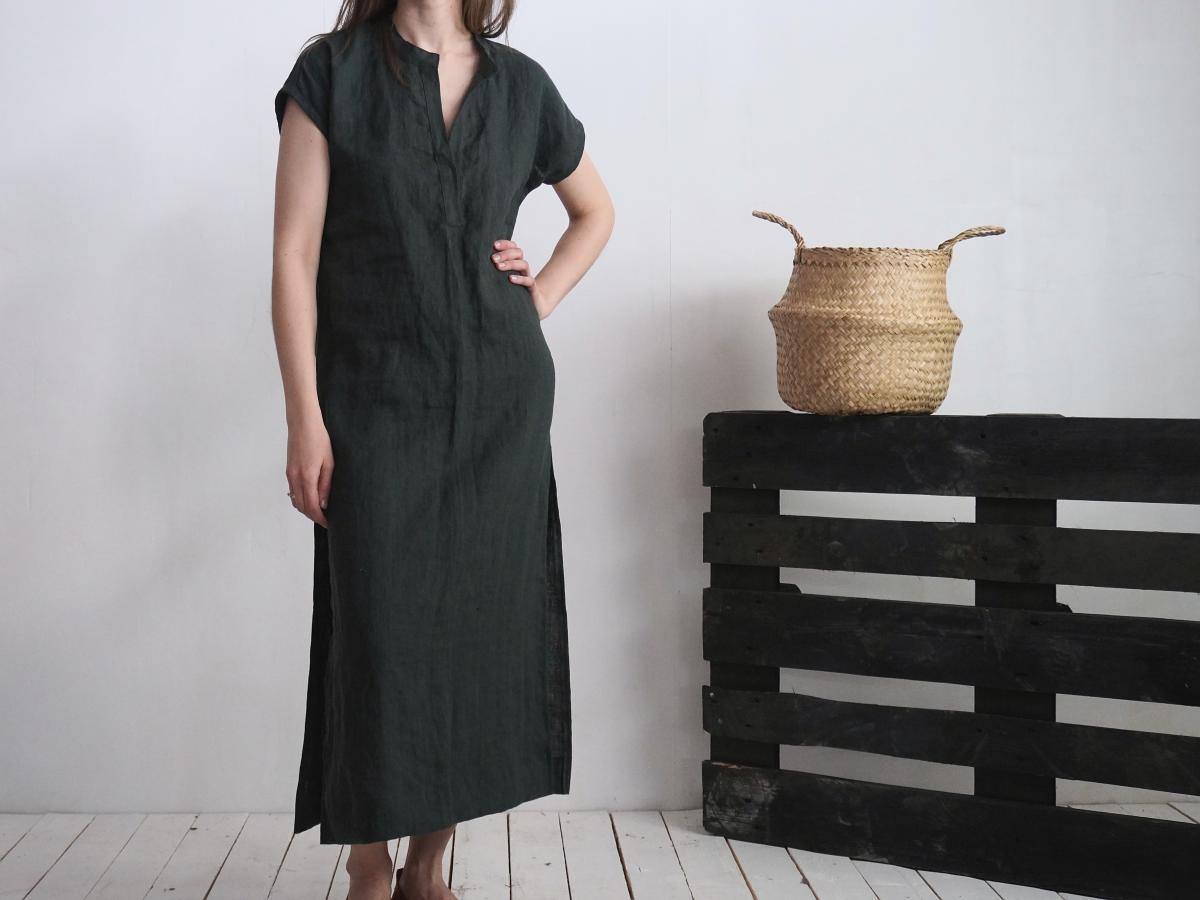 Robe chemise longue en lin TIGRIS