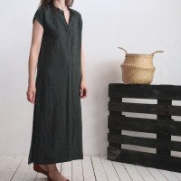 Robe chemise longue en lin TIGRIS