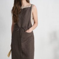 Tablier de cuisine unisexe en lin à bavette
