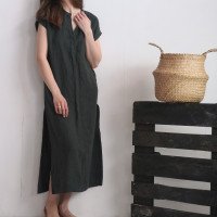Robe chemise longue en lin TIGRIS