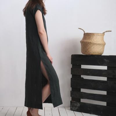 Robe chemise longue en lin TIGRIS