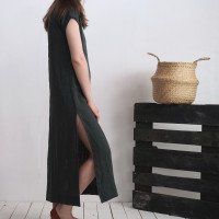 Robe chemise longue en lin TIGRIS