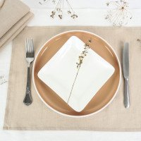 Ensemble de sets de table en lin naturel